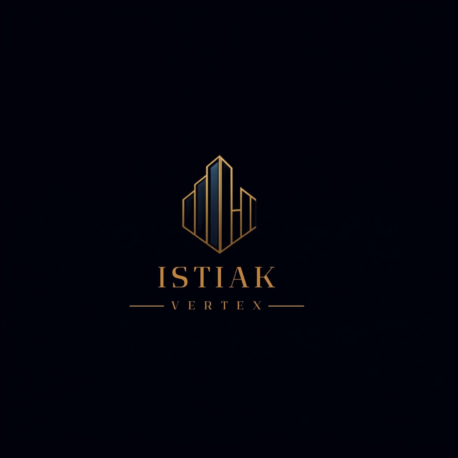 Istiak Vertex logo — gold outlined tower above the name
