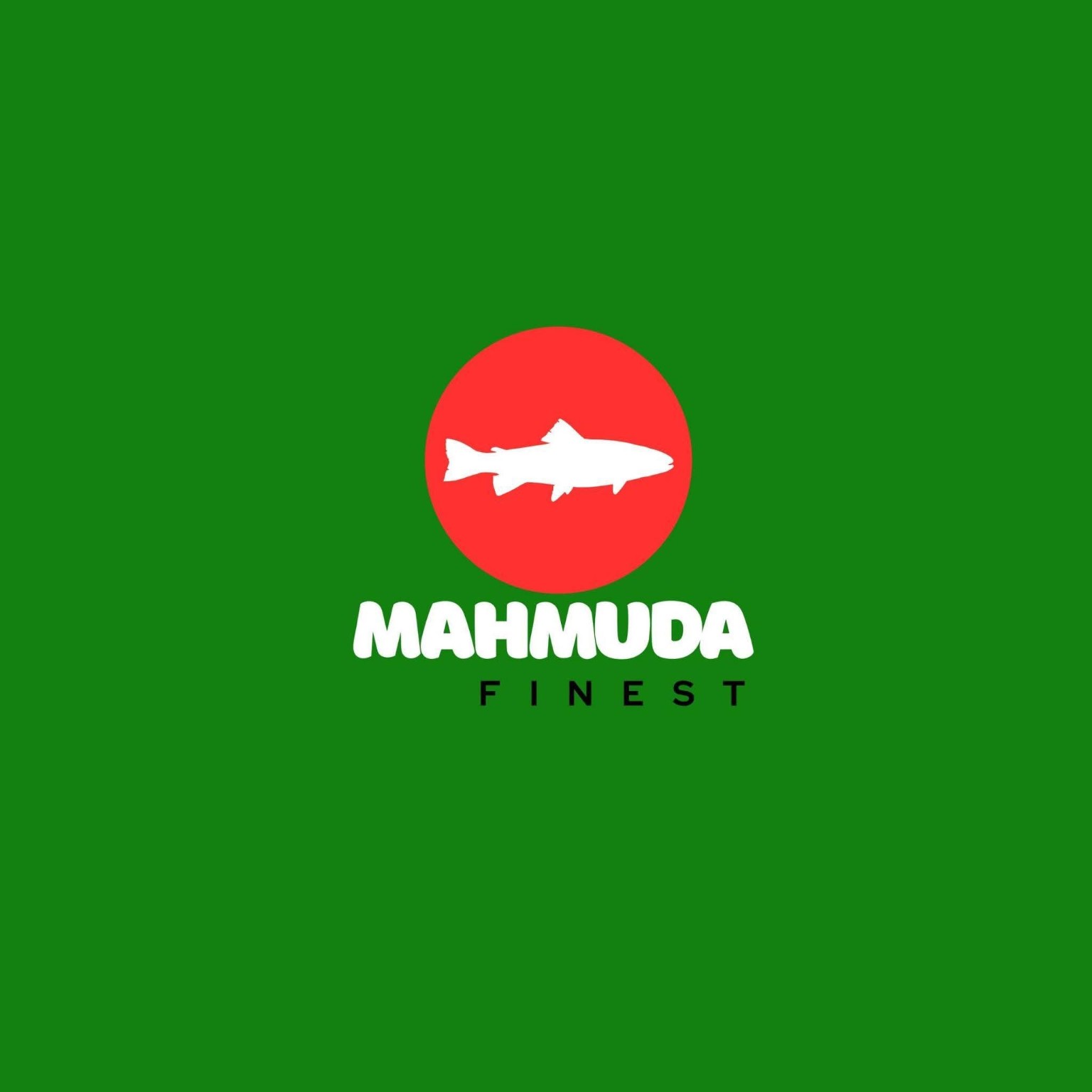 Mahmuda Finest logo — white fish on a red circle over green
